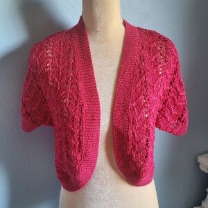 Chico's XS/0 pink crochet bolero